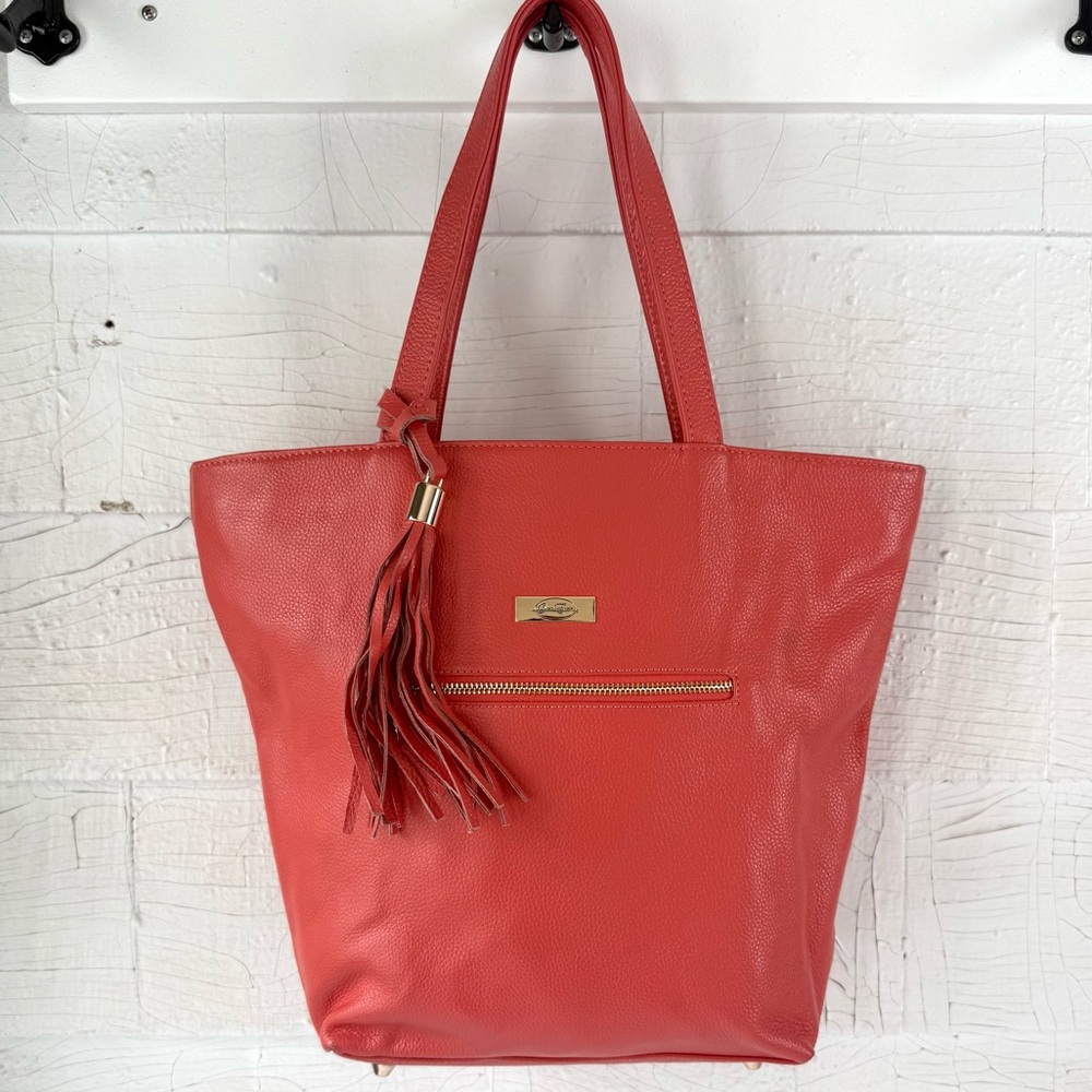 Onna Ehrlich Carrie Coral Pebbled Leather Tote